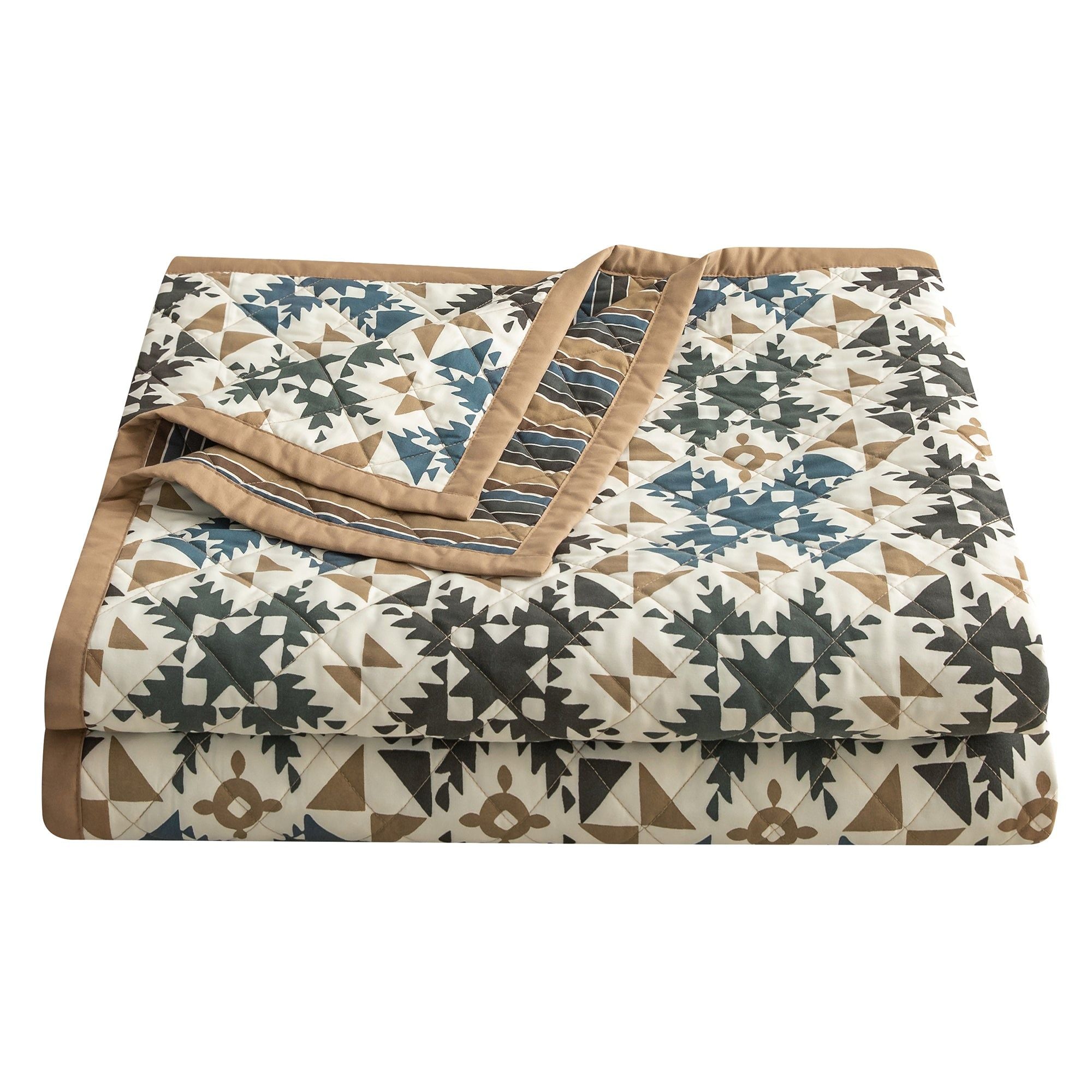 Mosaic - Full/Queen Reversible Quilt Set (Set of 3) - Multi Color