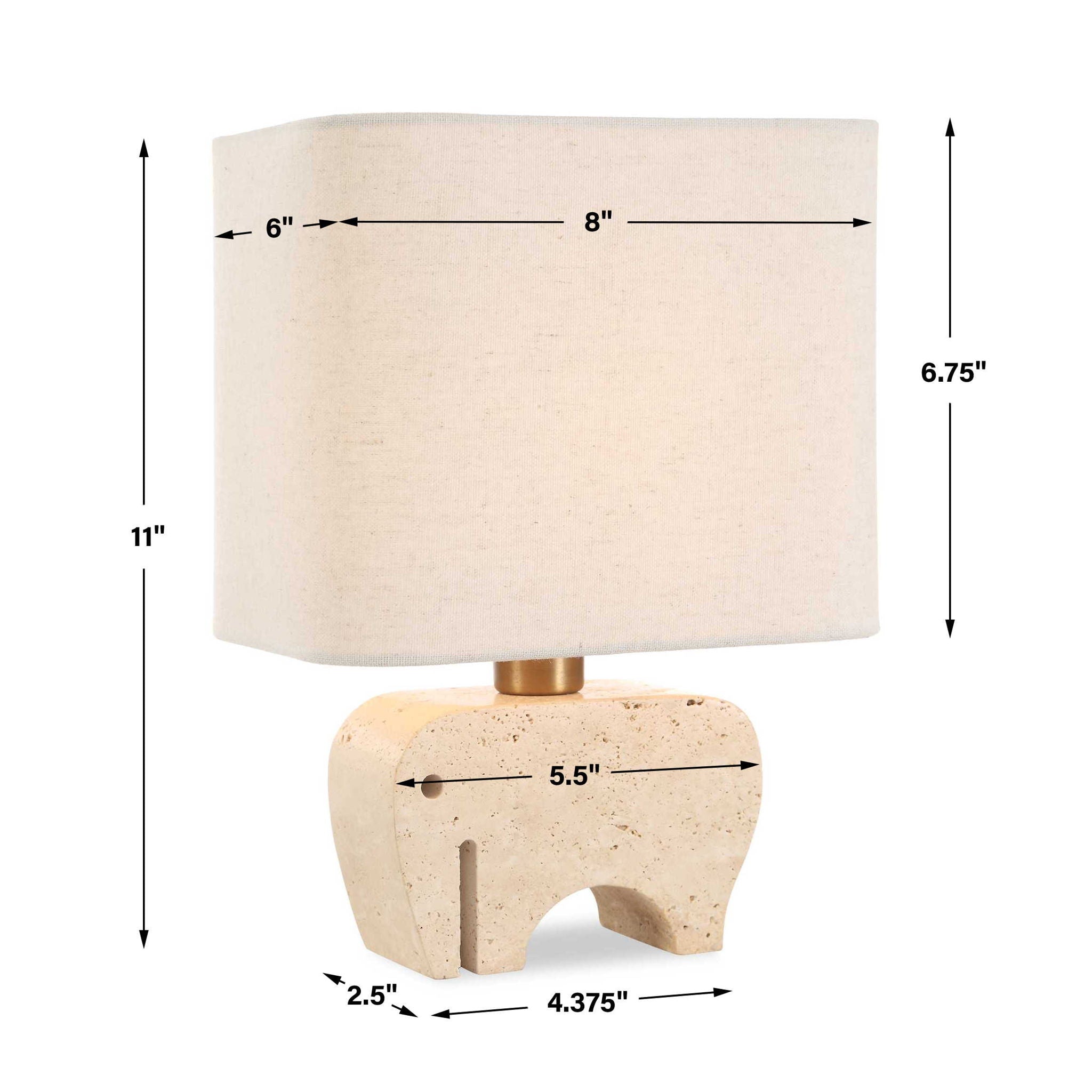 Tusk - Travertine Accent Lamp - Beige