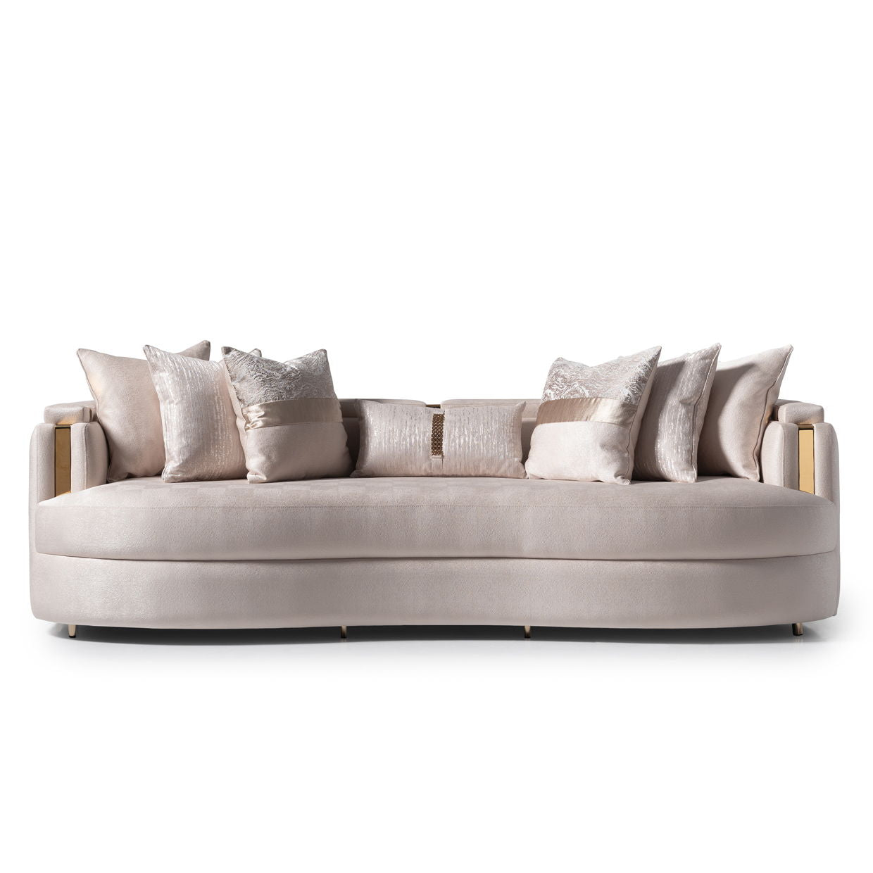 Carmela - Mansion Sofa - Almond / Gold