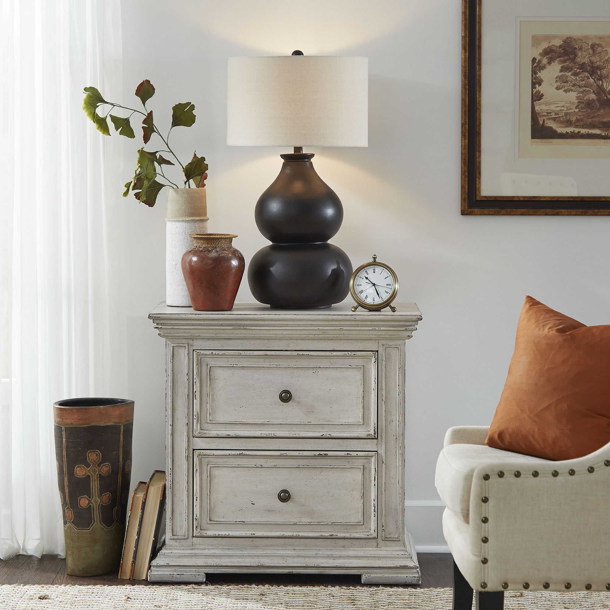Big Valley - 2 Drawer Night Stand w/ Charging Station