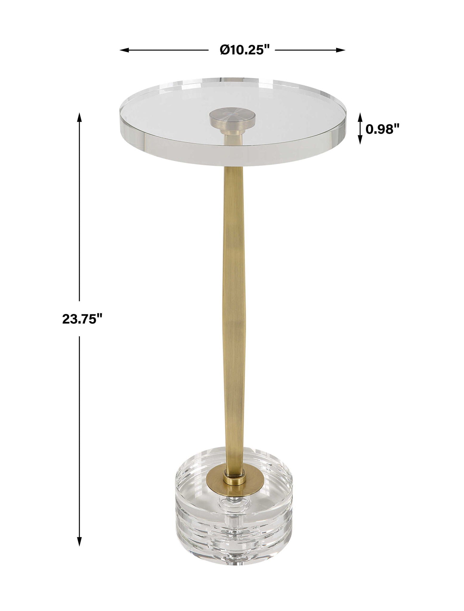 Groove - Crystal Drink Table - Gold