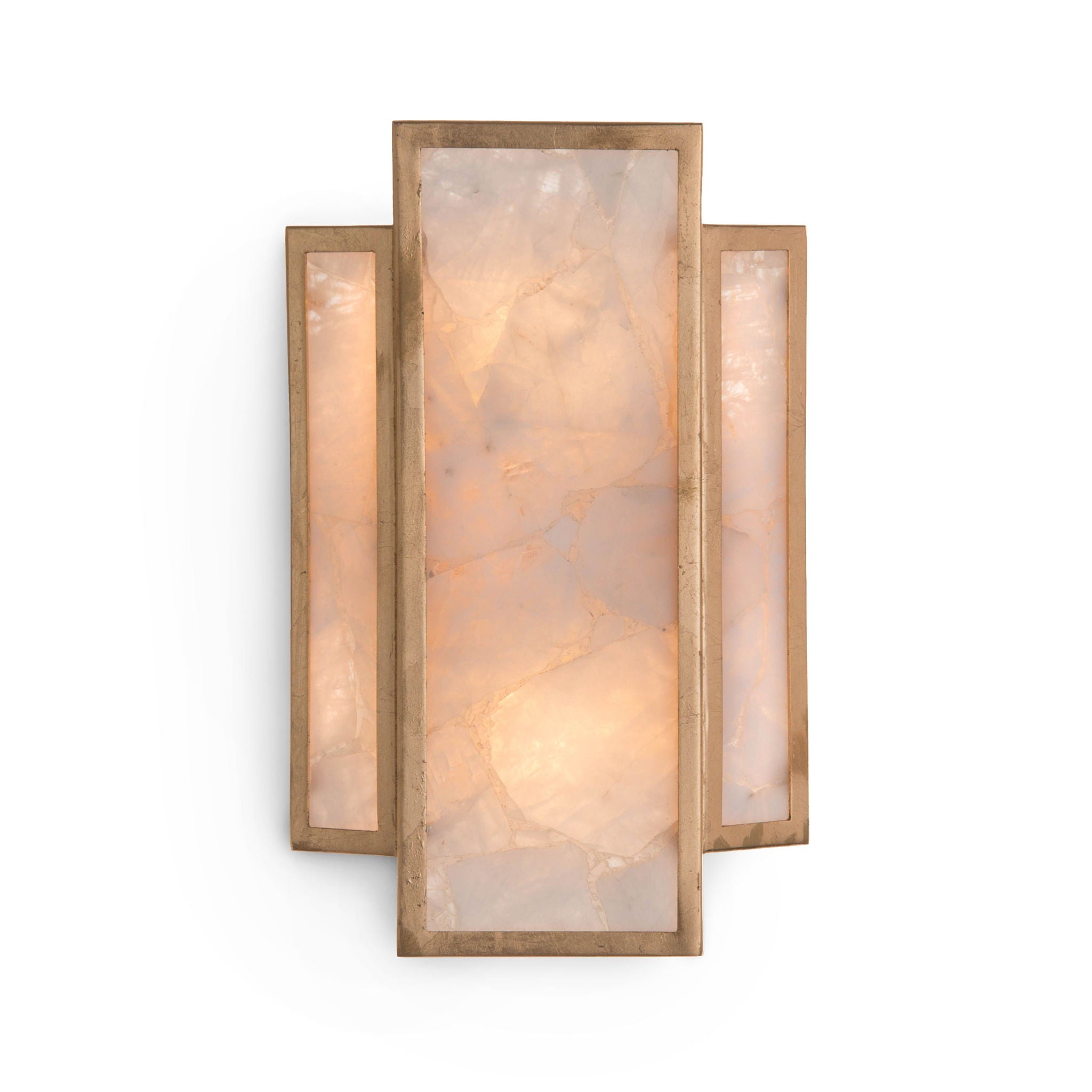 Calcite Panel Two-Light Wall Sconce