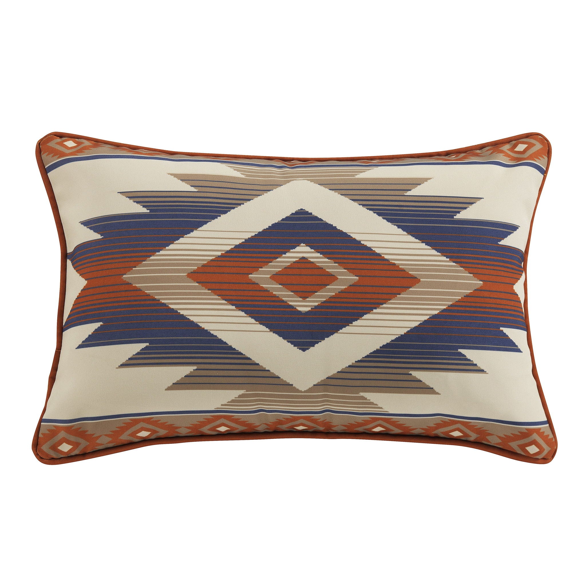 Aztec - Indoor/Outdoor Pillow 2 Per Carton - Orange / Blue