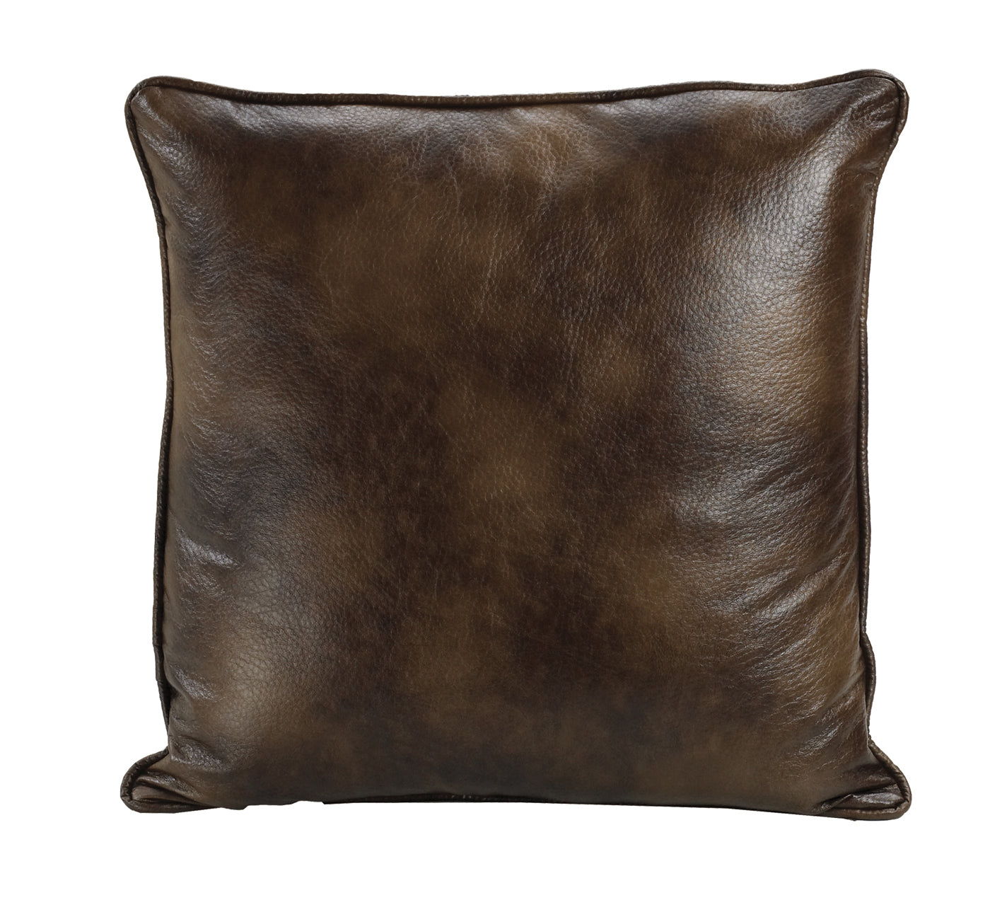Brown Faux Leather - Euro Pillow - Brown