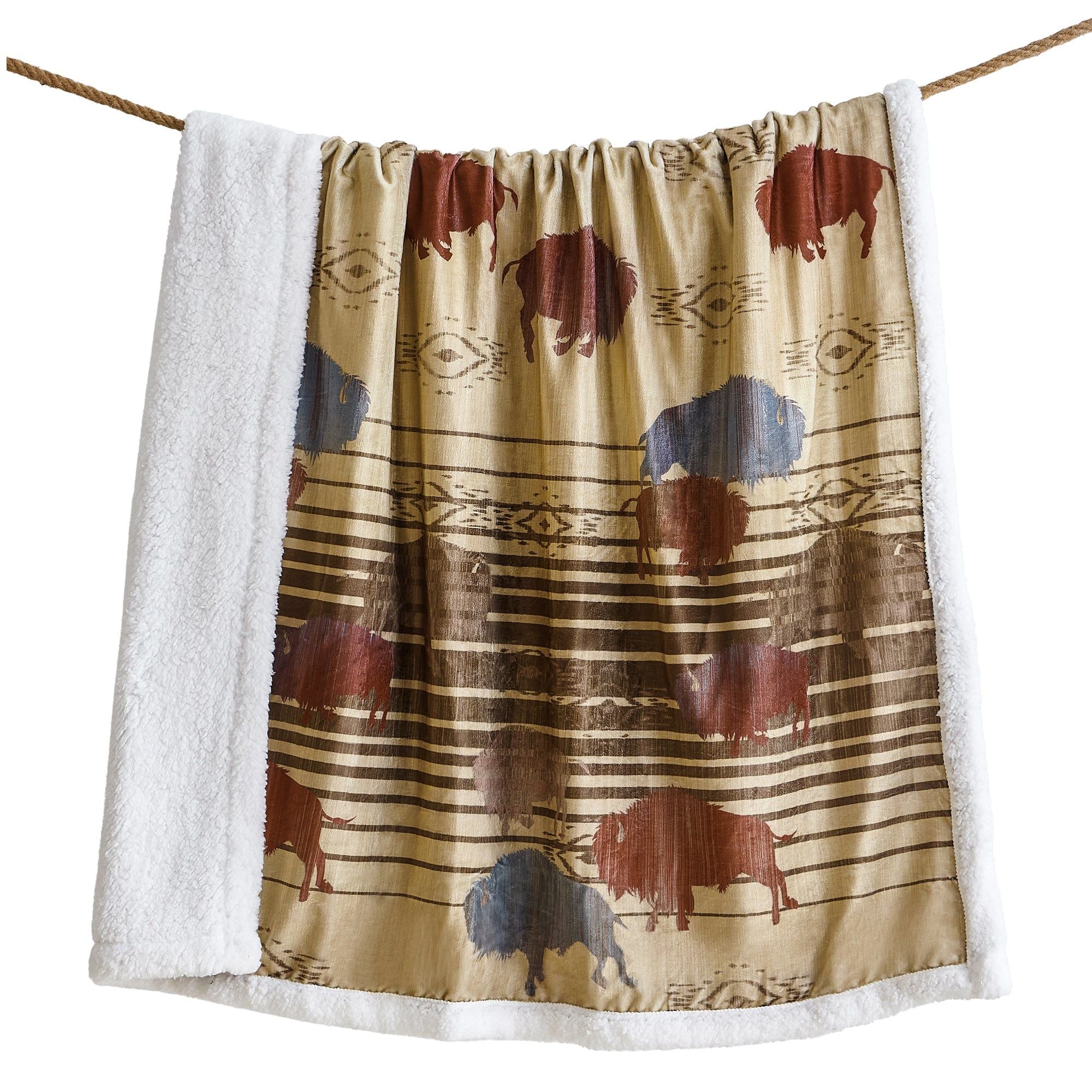Campfire - Home On The Range Campfire Sherpa Throw 6 Per Carton - Multi Color