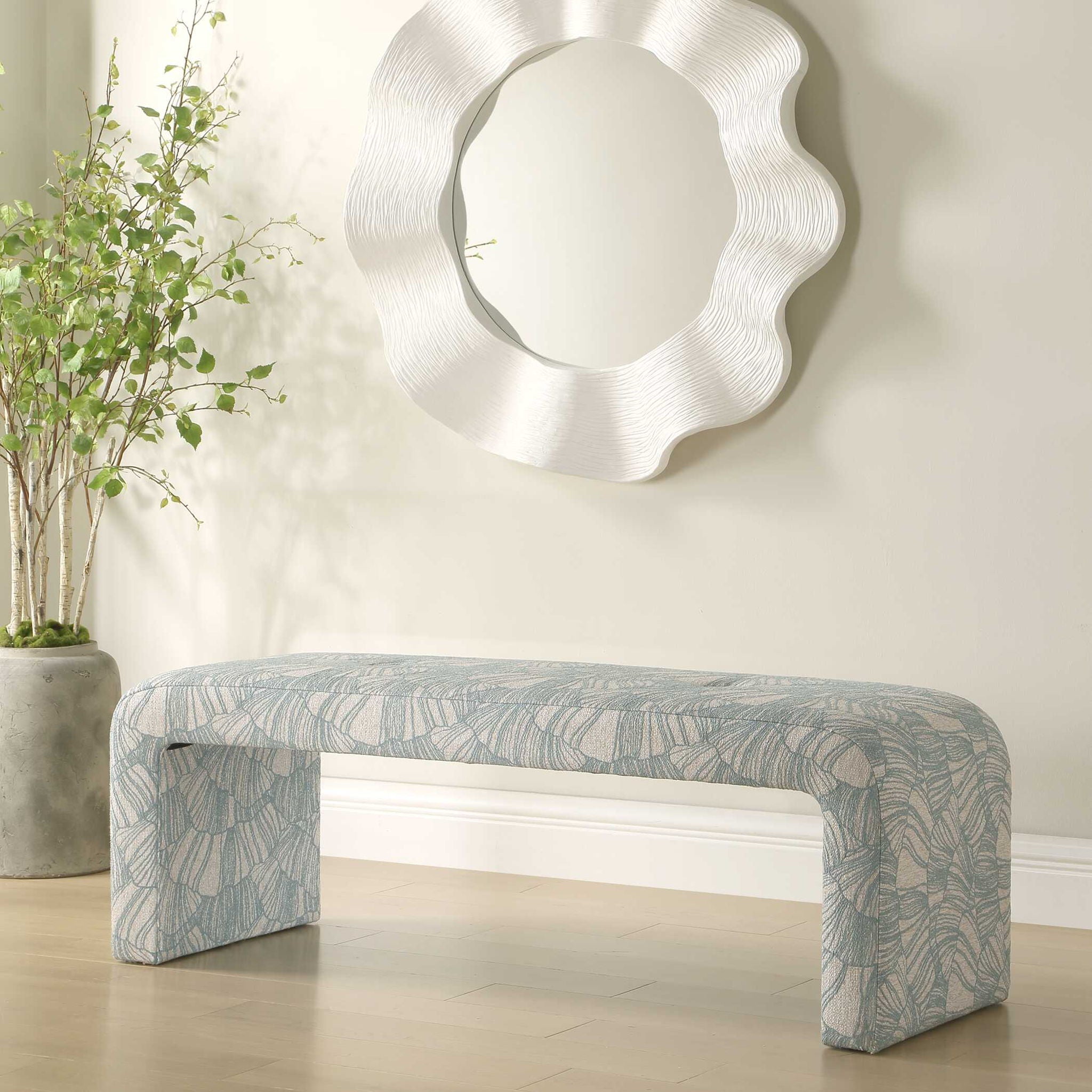 Amie - Bench - Spa Blue