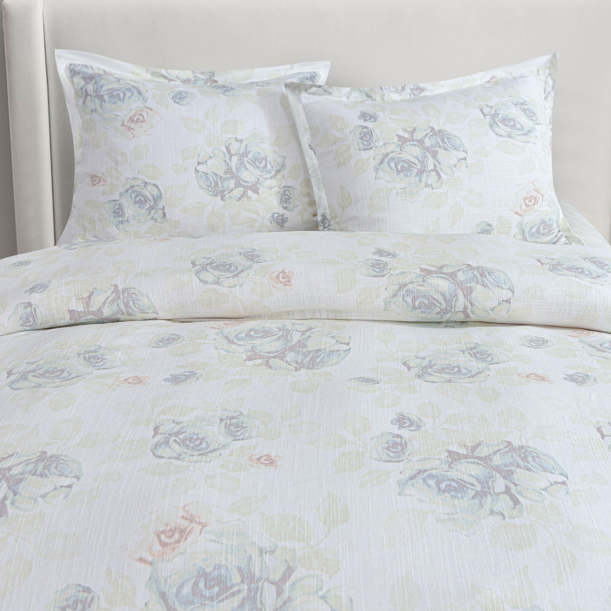 Rosaline - Queen Washed Linen Comforter Set (Set of 3) - White