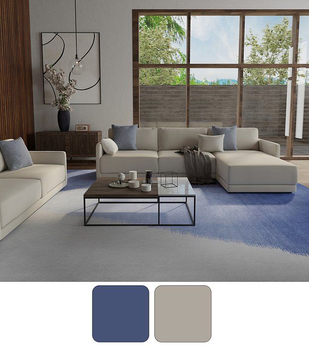 KATYA Collection - 8990F Blue/Beige
