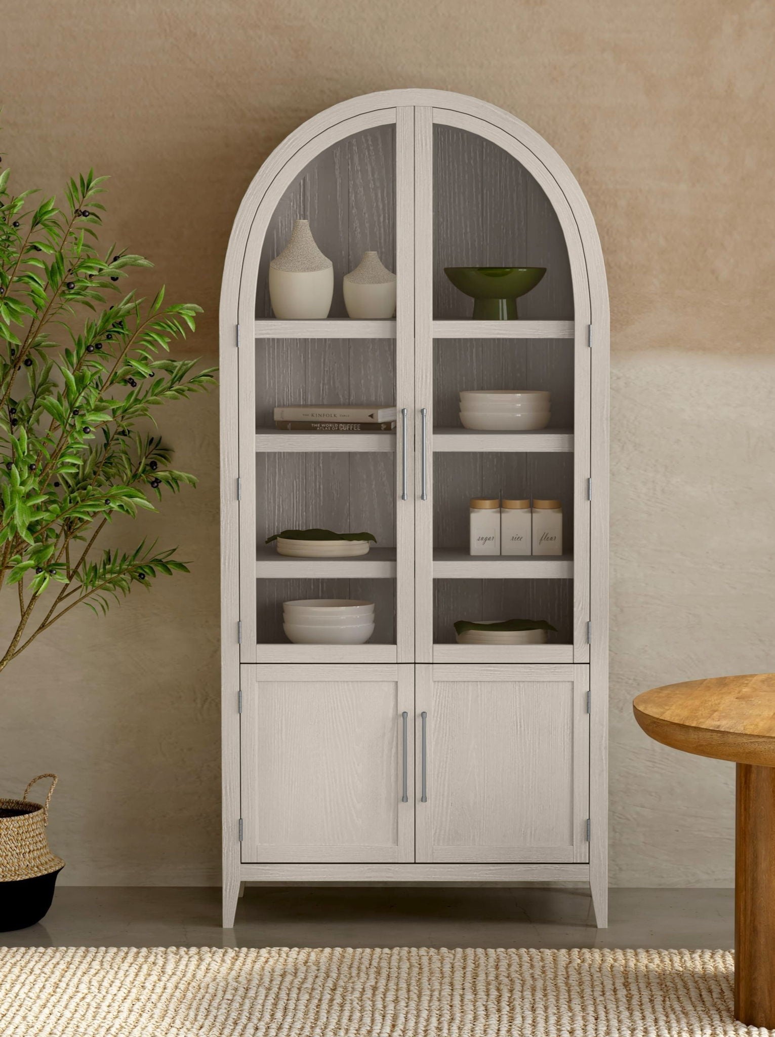 Fynn - Display Cabinet - Light Gray Oak