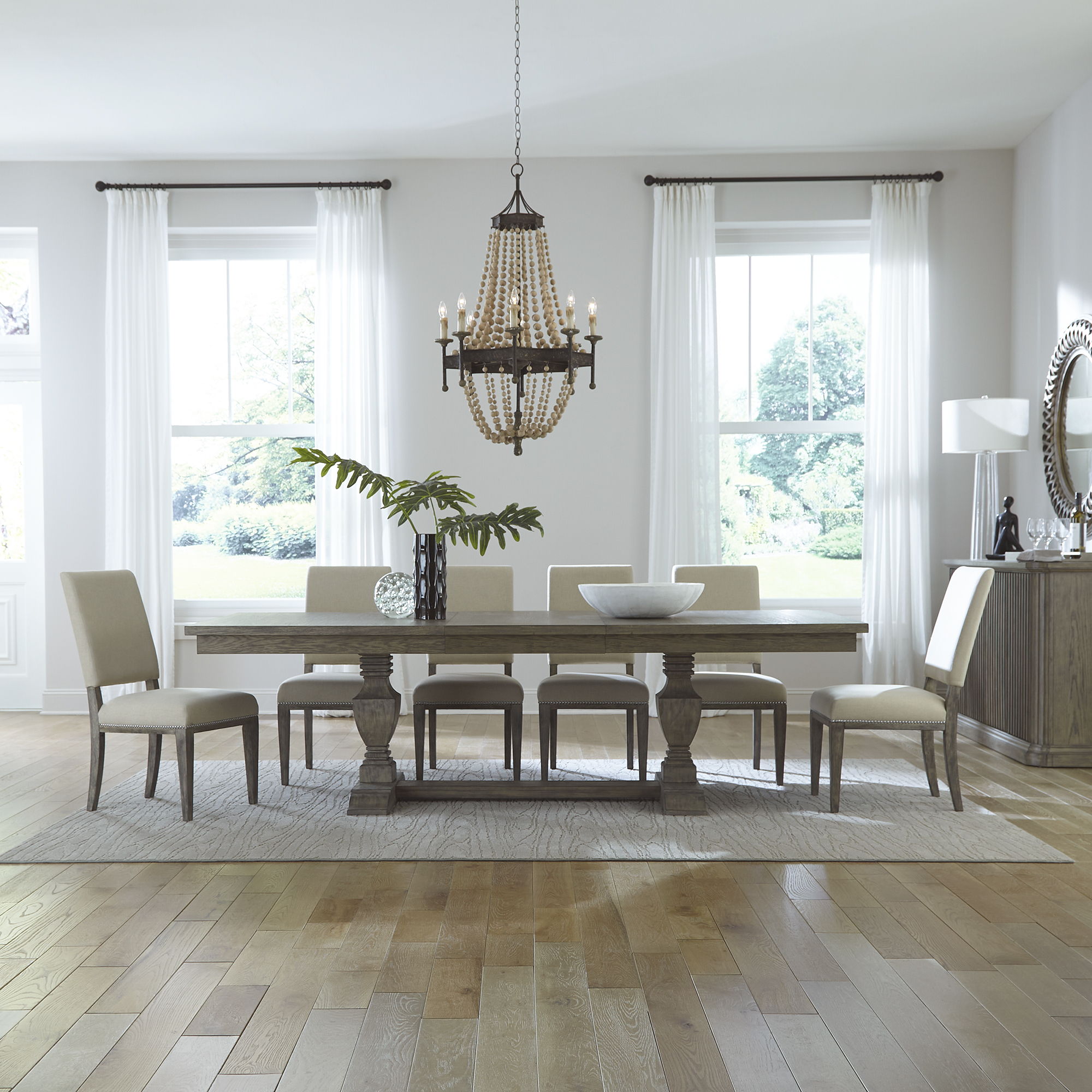 Westfield - 7 Piece Trestle Table Set - Havana Brown