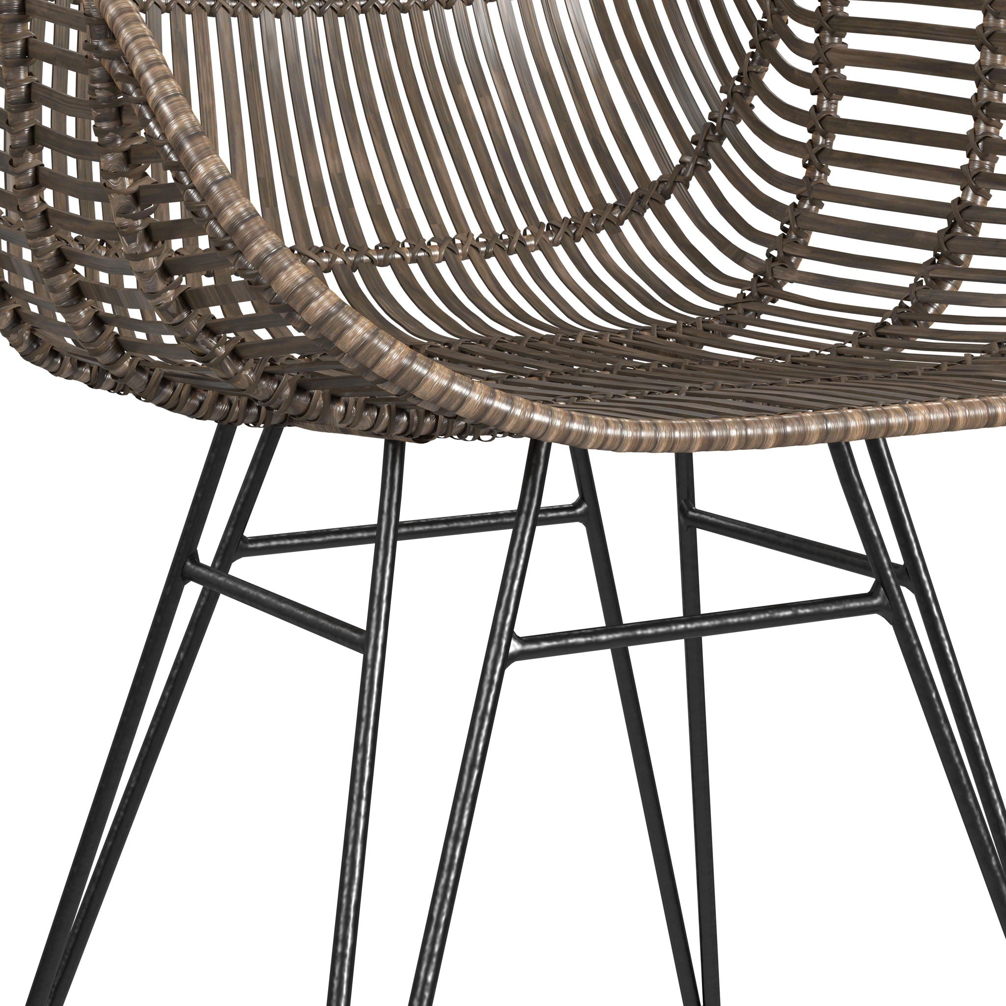 Ryanne - Arm Dining Chair (Set of 2) - Dark Rattan / Black
