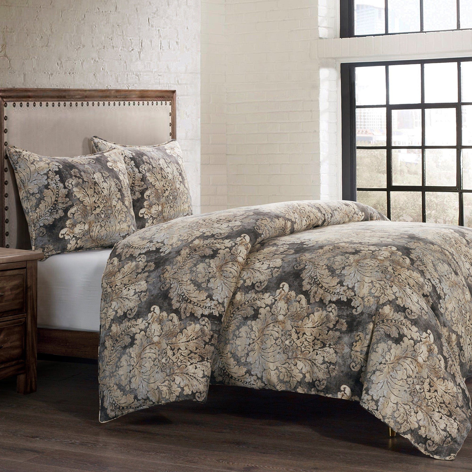 Victoria - Queen Washed Linen Comforter Set (Set of 3) - Multi Color