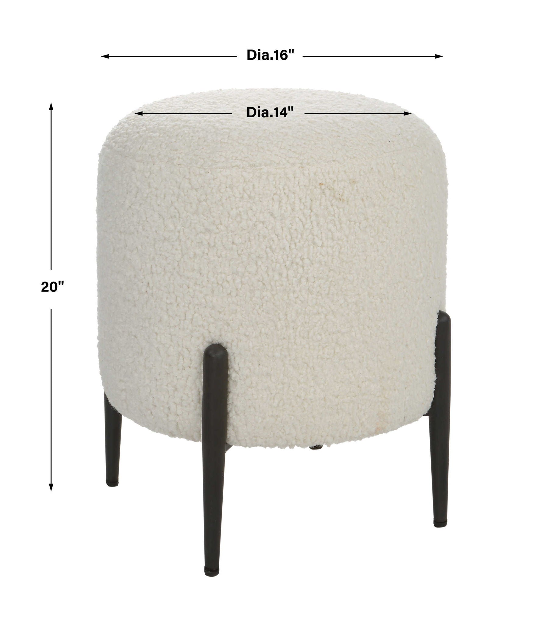 Arles - Shearling Brass Ottoman