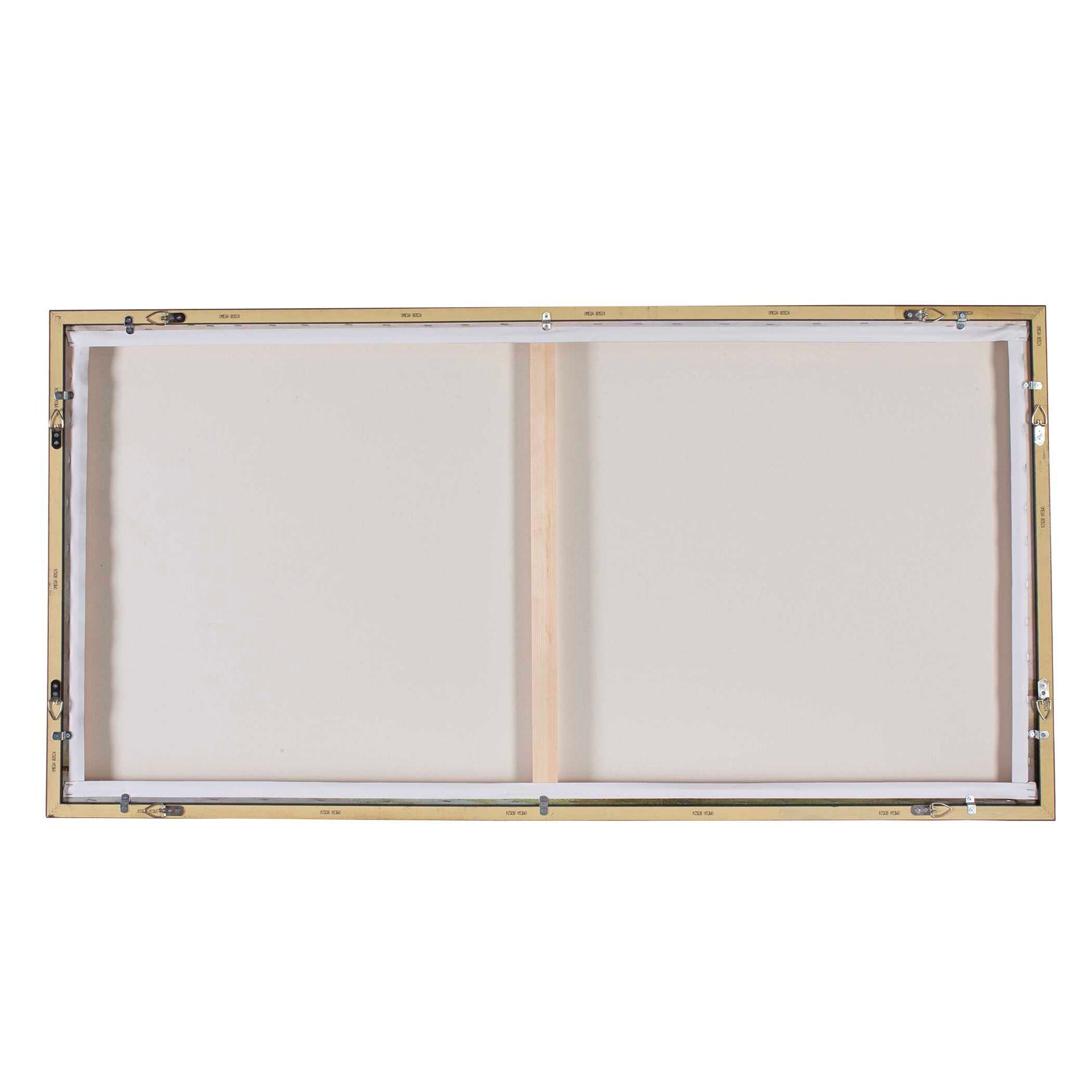 Hazy Lake - Framed Landscape Art - Gold / Gray / Green / Light Blue