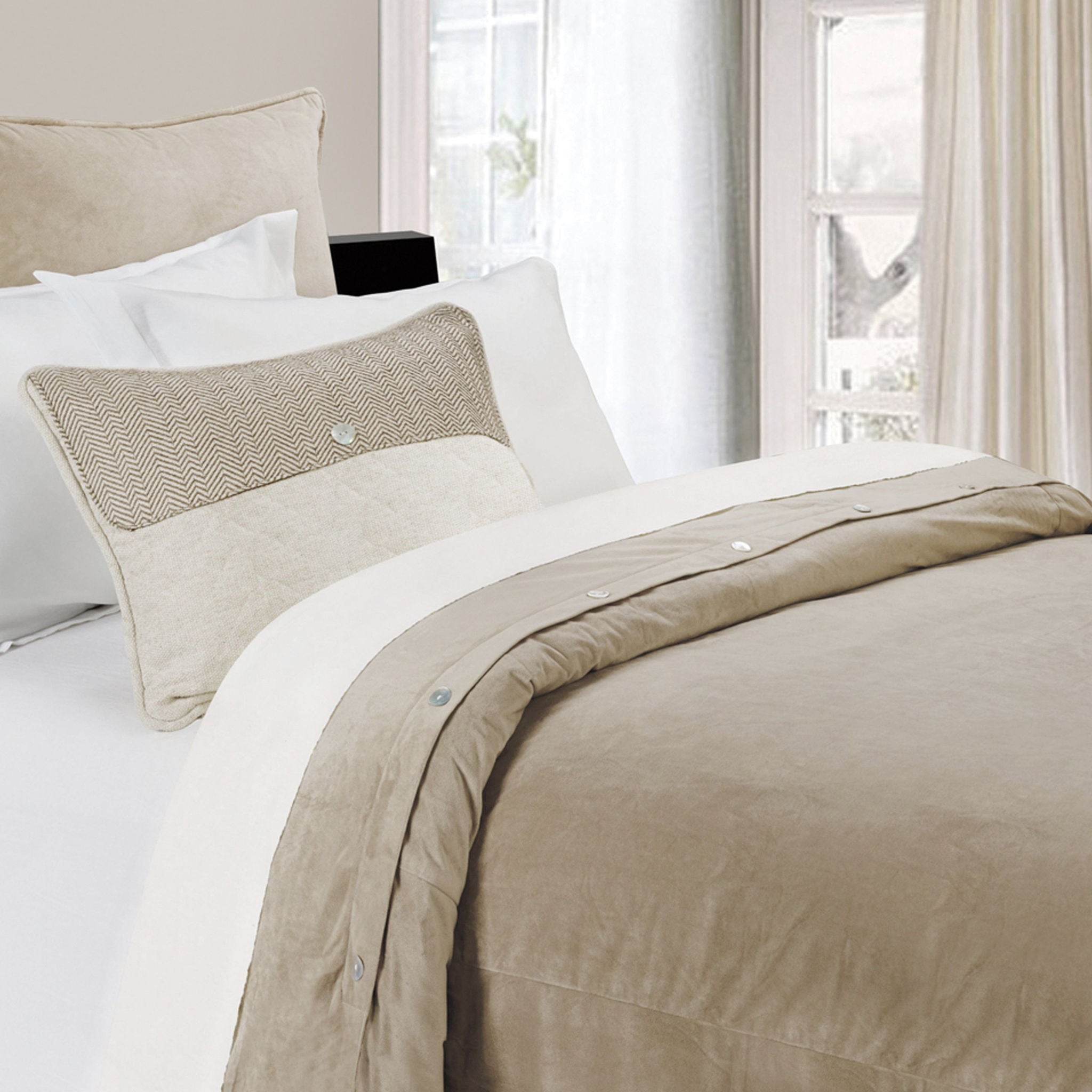 Fairfield - King Sand Velvet Duvet Cover - Sand