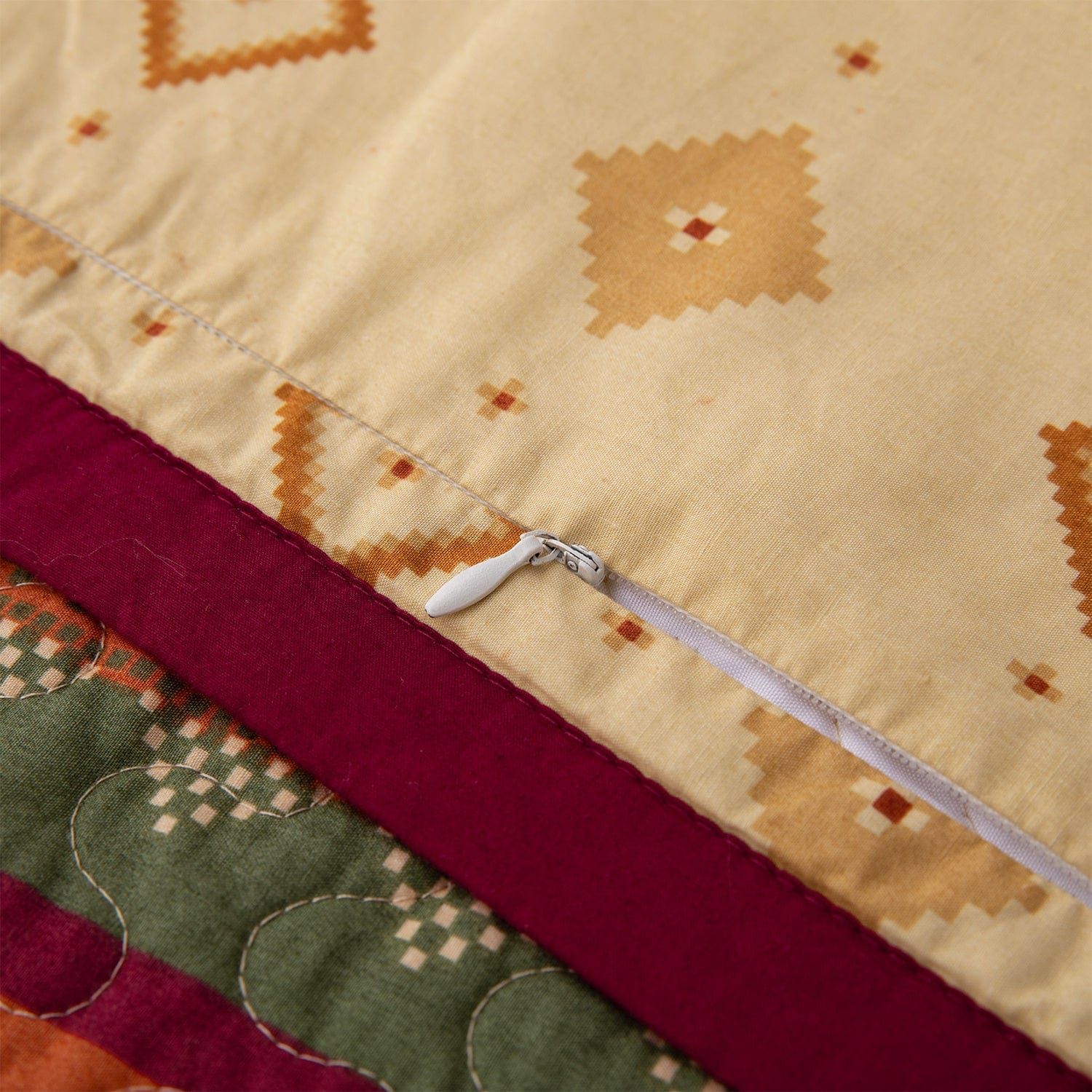 Solace - King Reversible Quilt Set (Set of 3) - Red / Orange / Brown