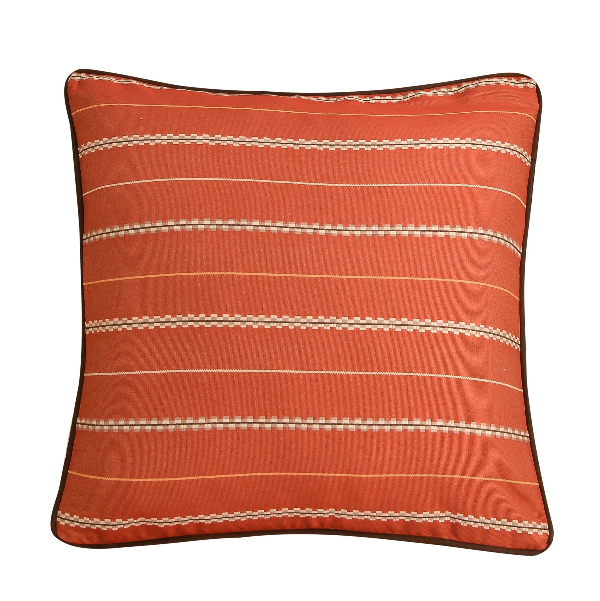 Carter - Stripe Euro Sham - Rustic Orange / Brown
