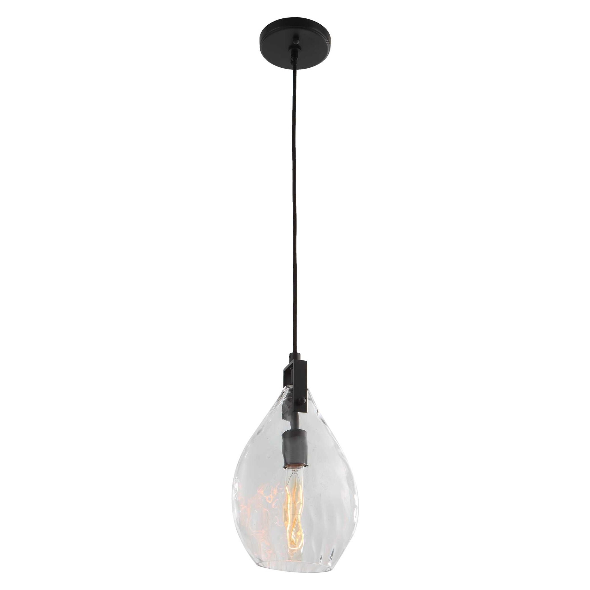 Campester - 1 Light Watered Glass Mini Pendant - Pearl Silver