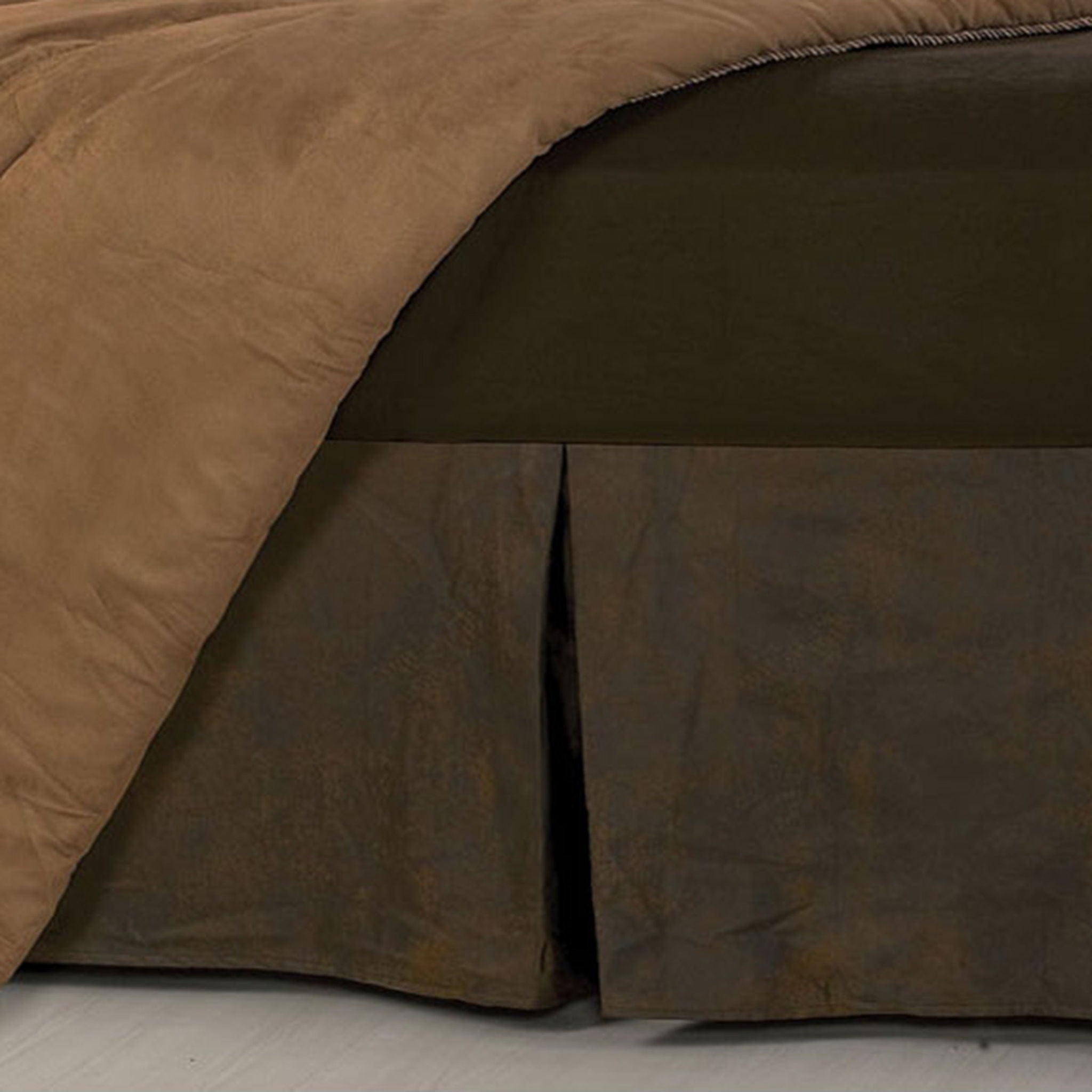 Choc Faux Leather - Twin Bed Skirt - Chocolate Brown