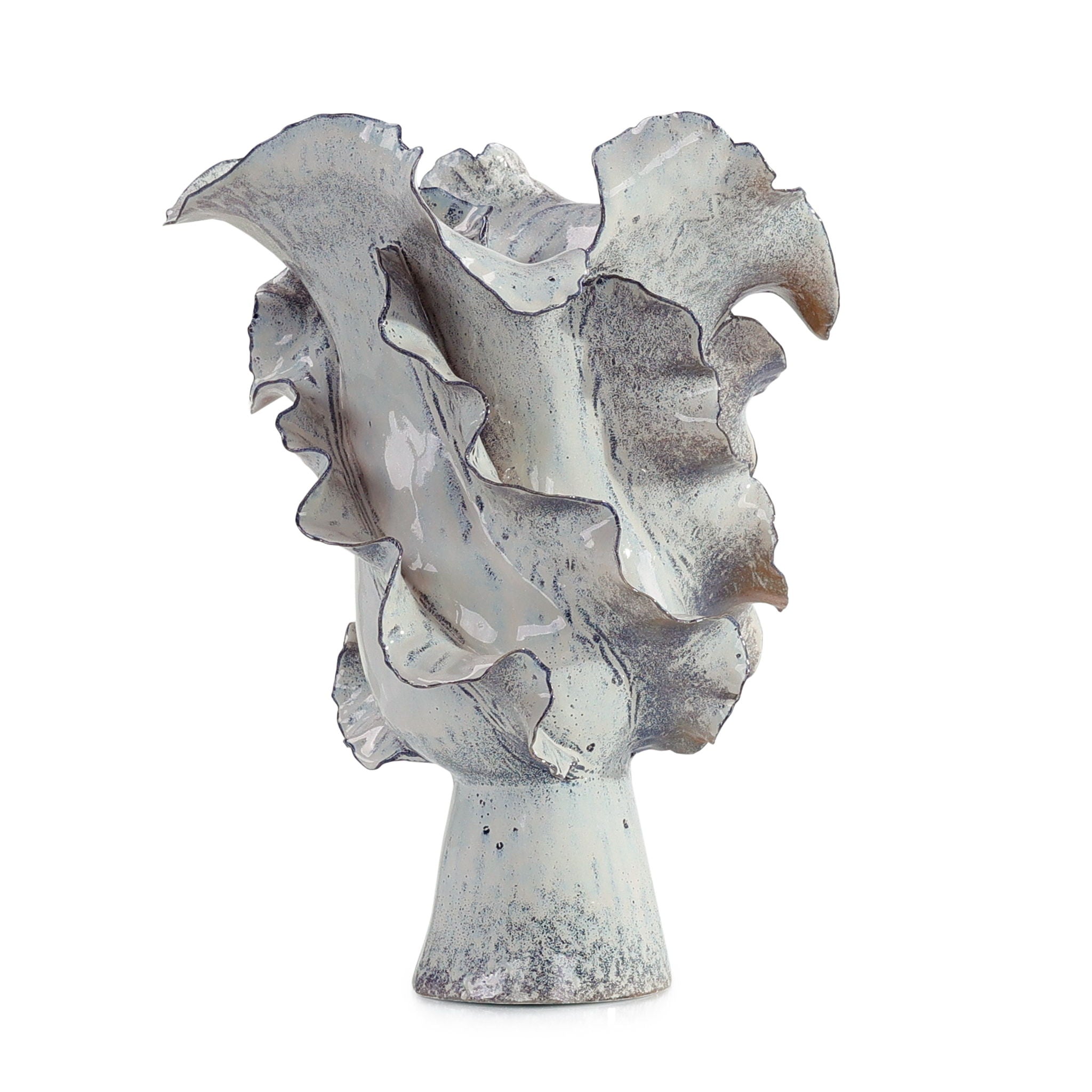 Waved Porcelain Vase, Large