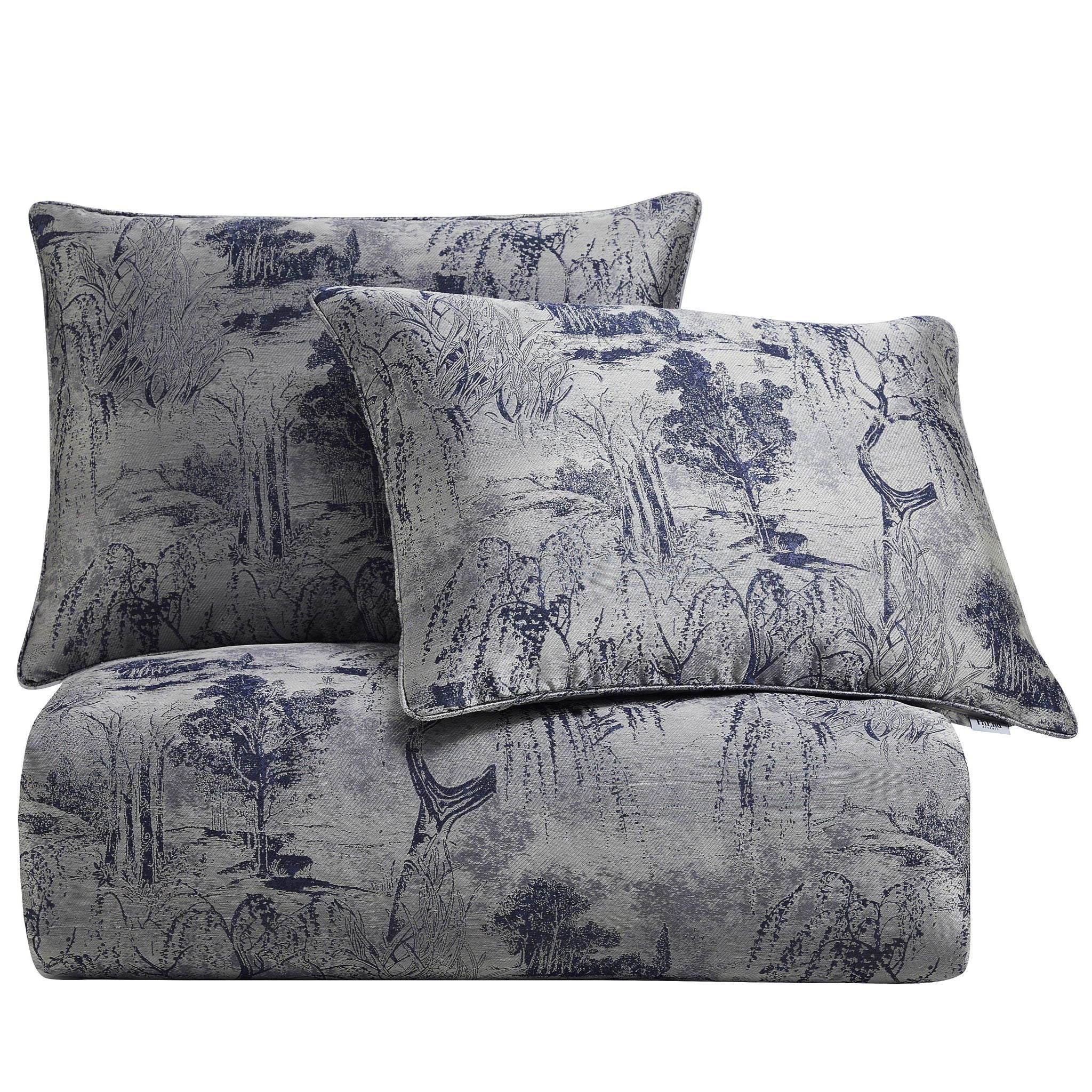 Pastoral Jacquard - King Comforter Set (Set of 3) - Silver
