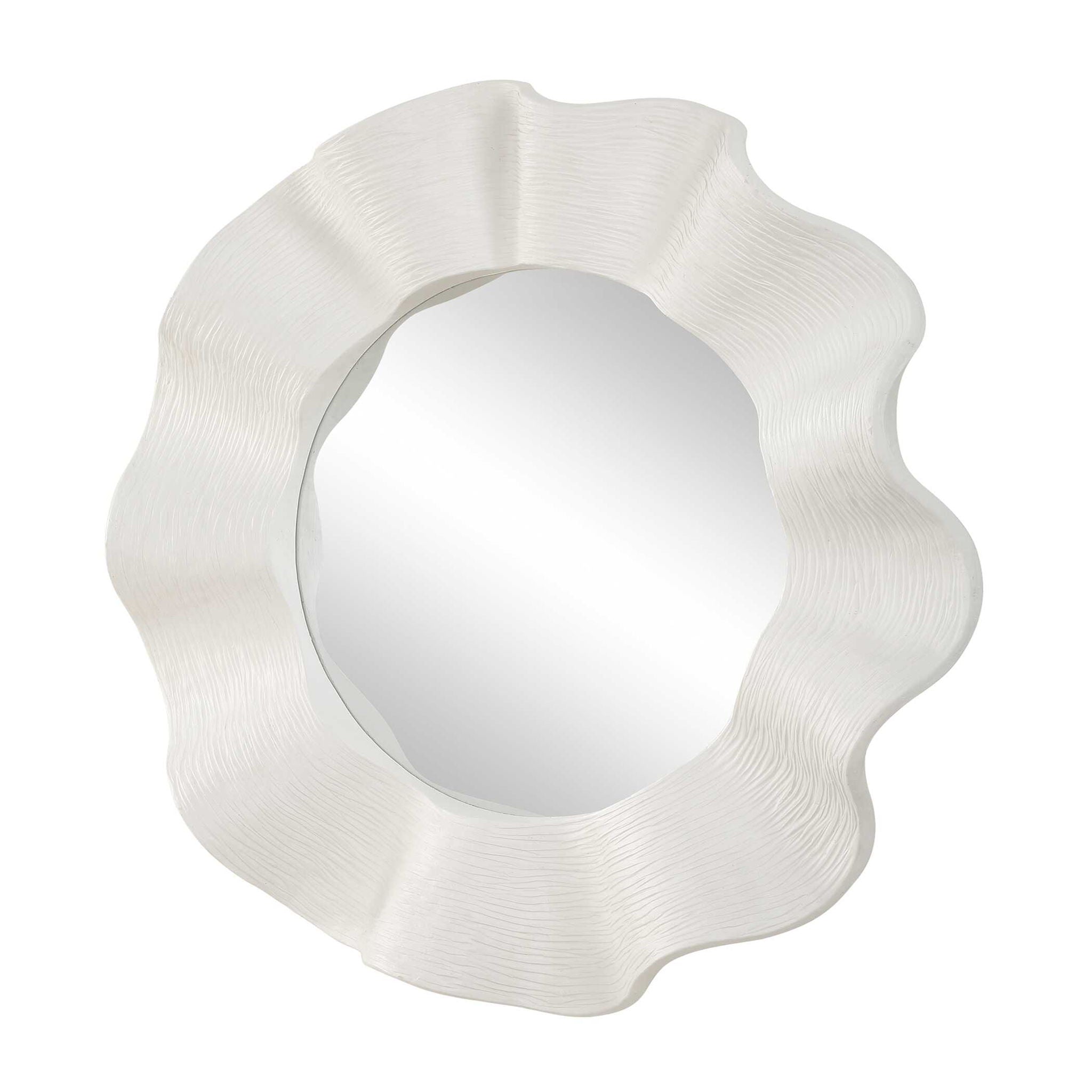 Wave Length - Round Mirror - White