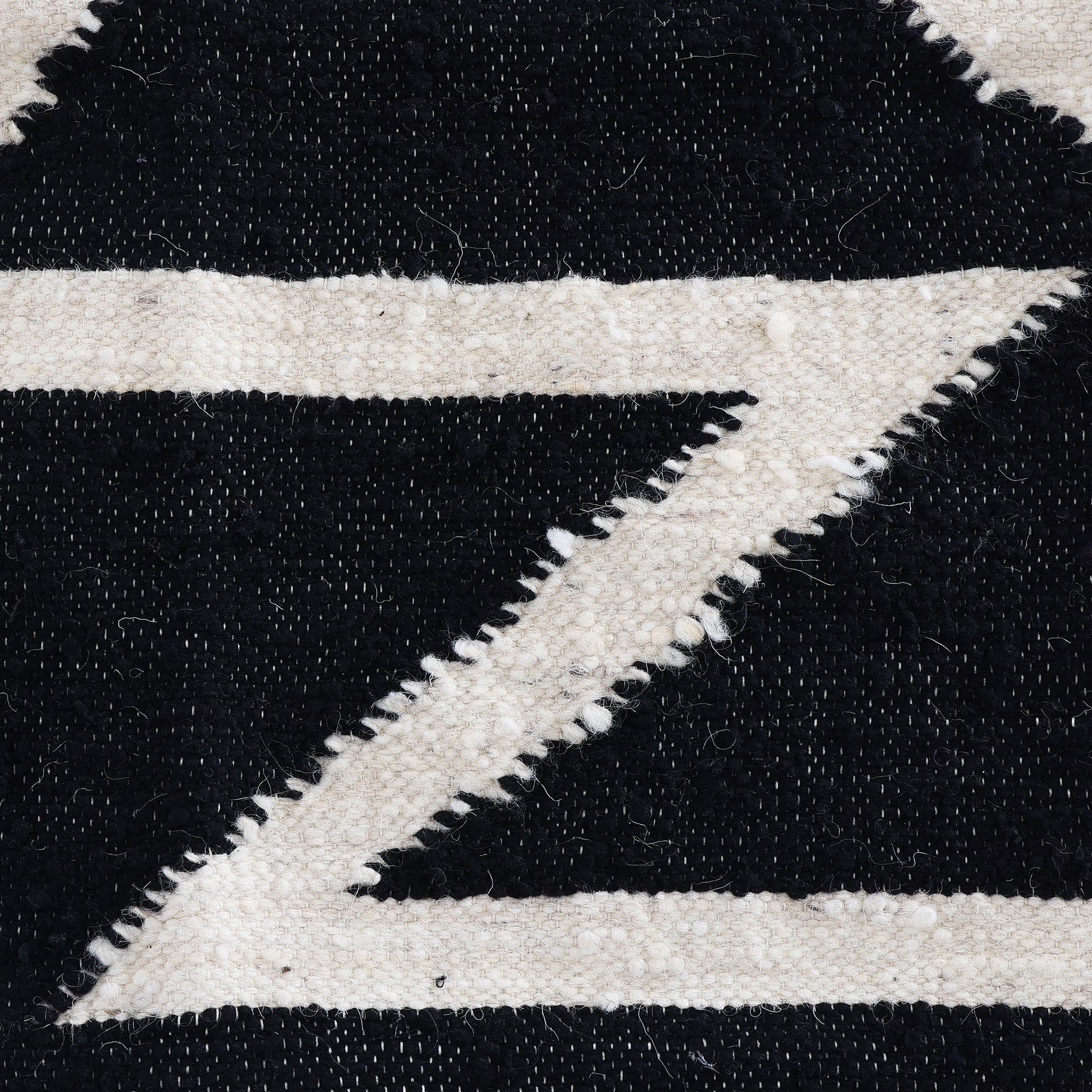 Antigua - Handwoven Oblong Pillow - Black / White