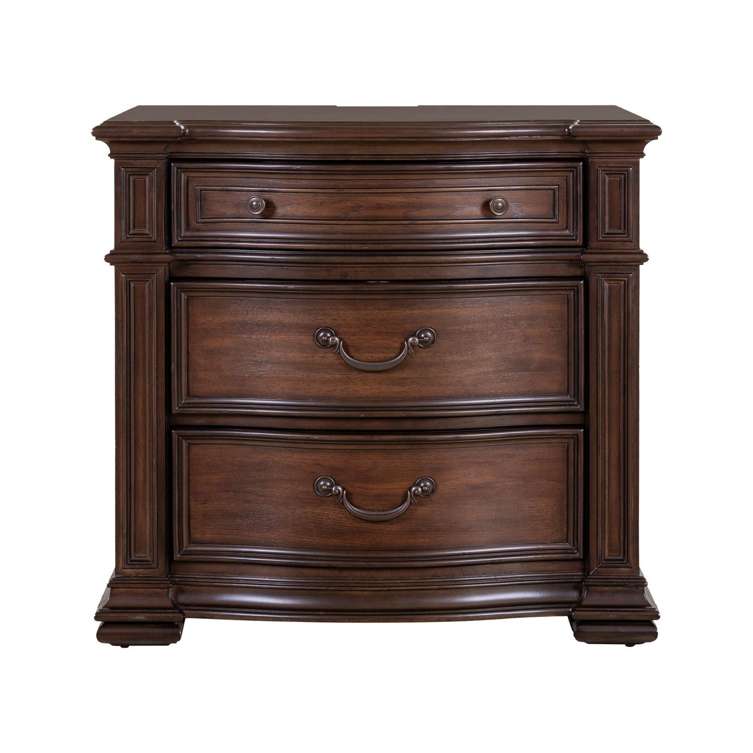 Providence Park - Bedside Chest With Charging Station - Chateau Brown