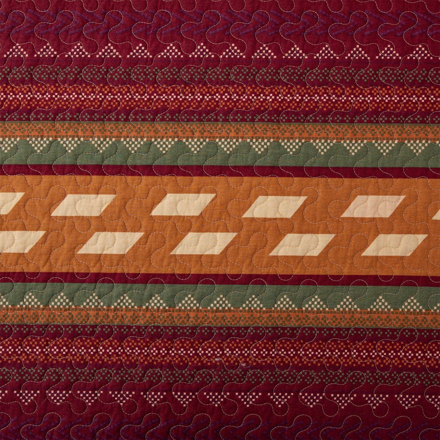 Solace - Full/Queen Reversible Quilt Set (Set of 3) - Red / Orange / Brown