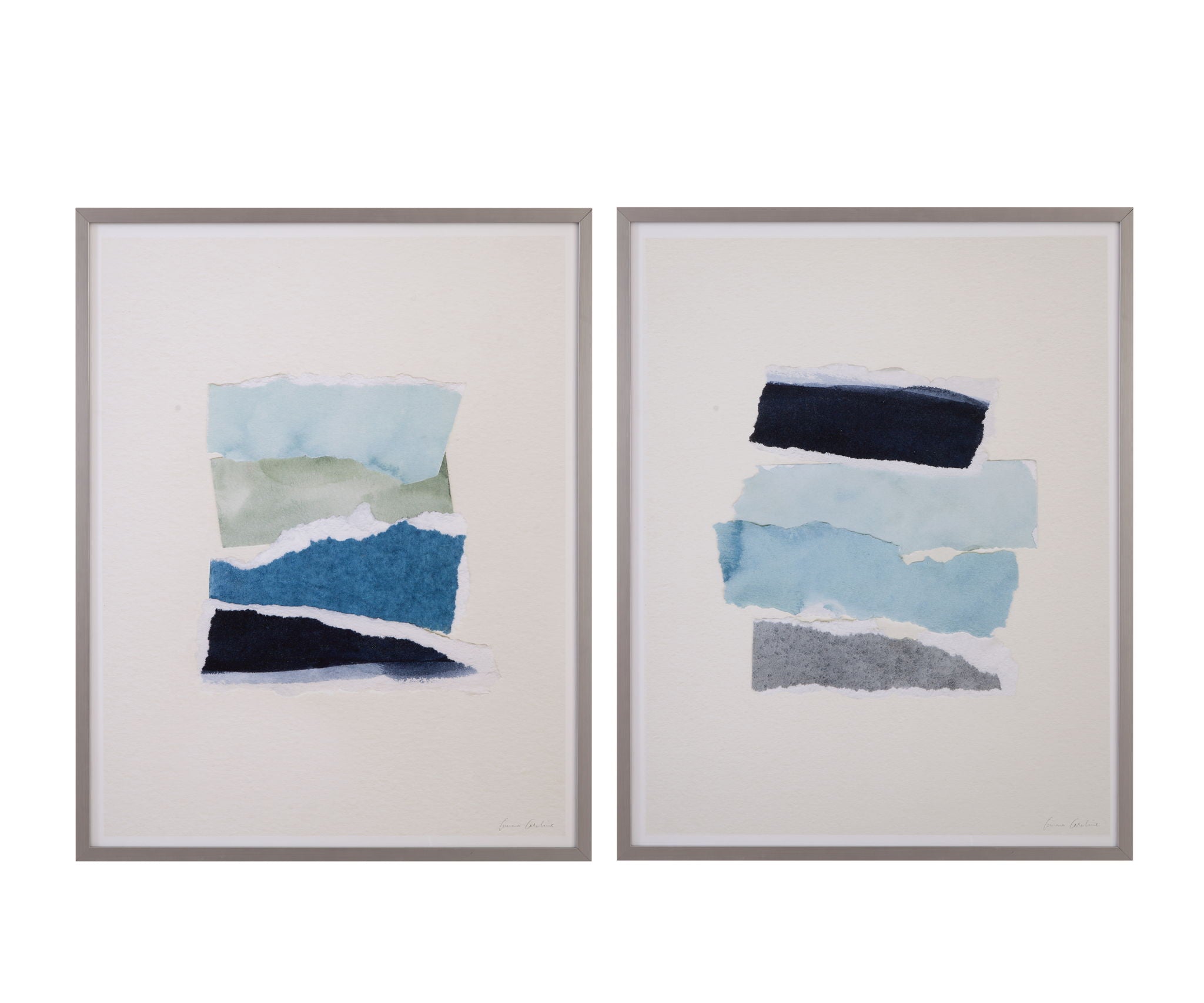 Seaside Color Study I Framed Print - Blue / Beige