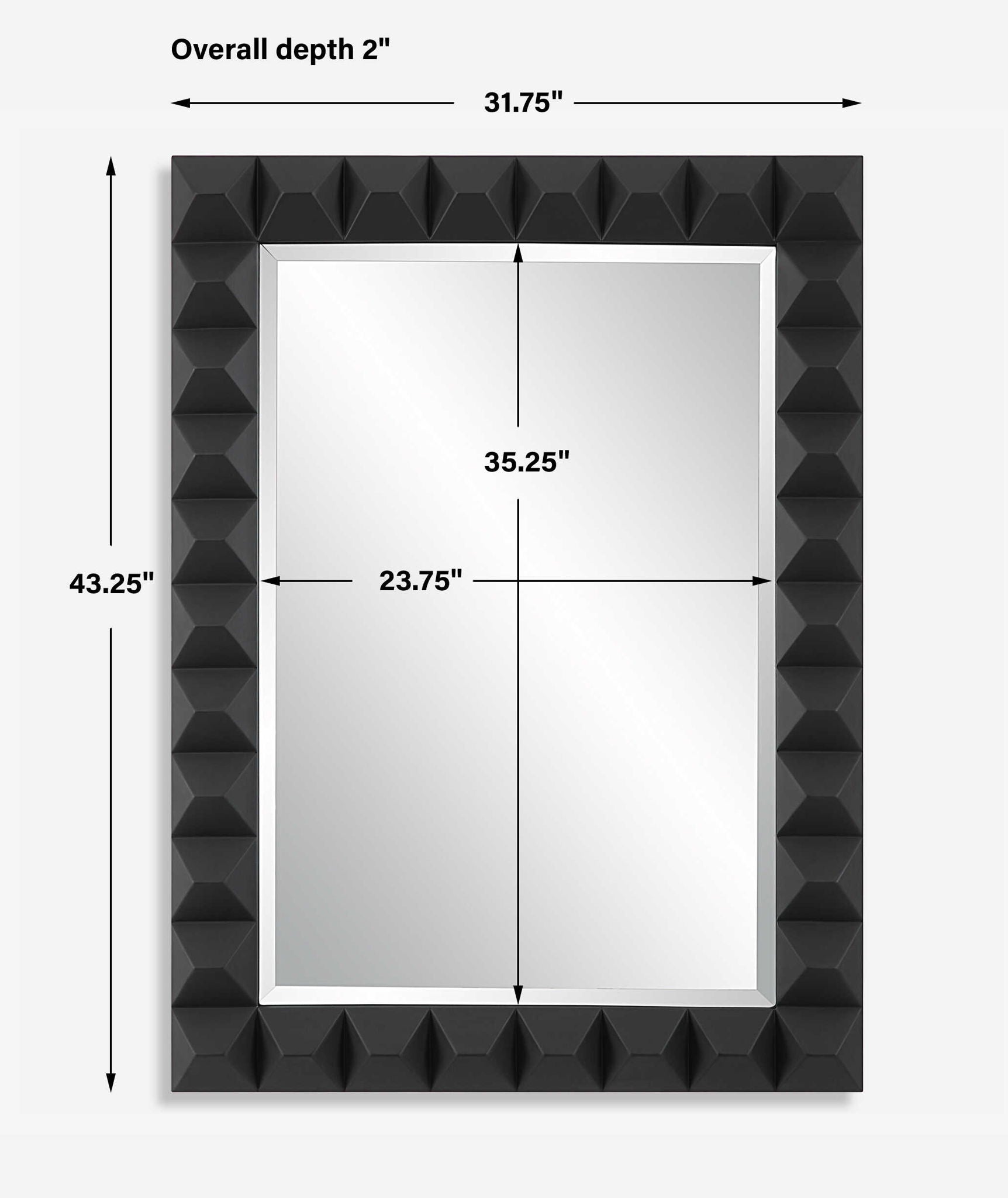 Studded - Mirror - Black