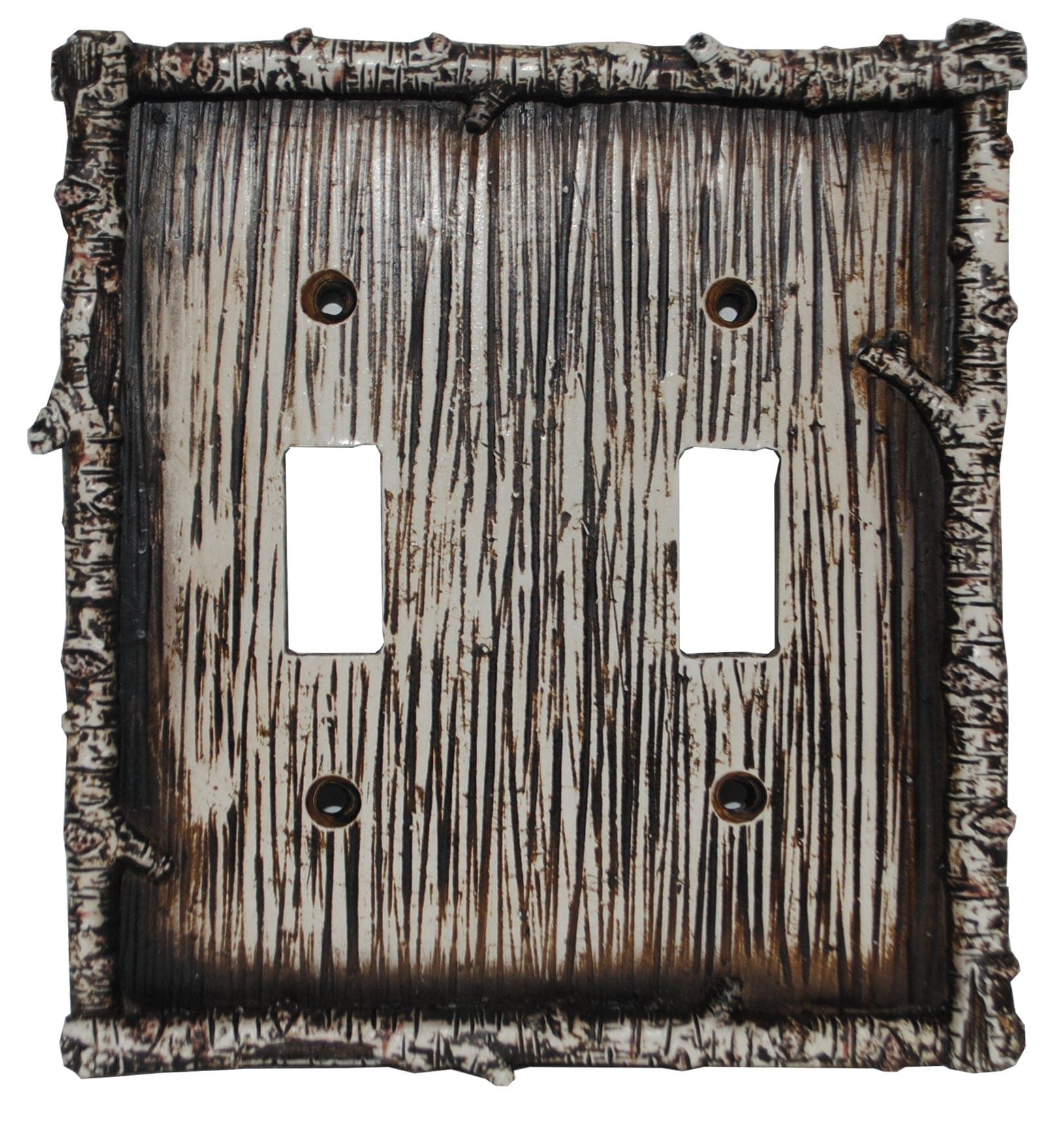 Birch Twig Switch Plate - 5" x 5" Birch Twig Double Wall Switch Plate 4 Per Carton - Multi
