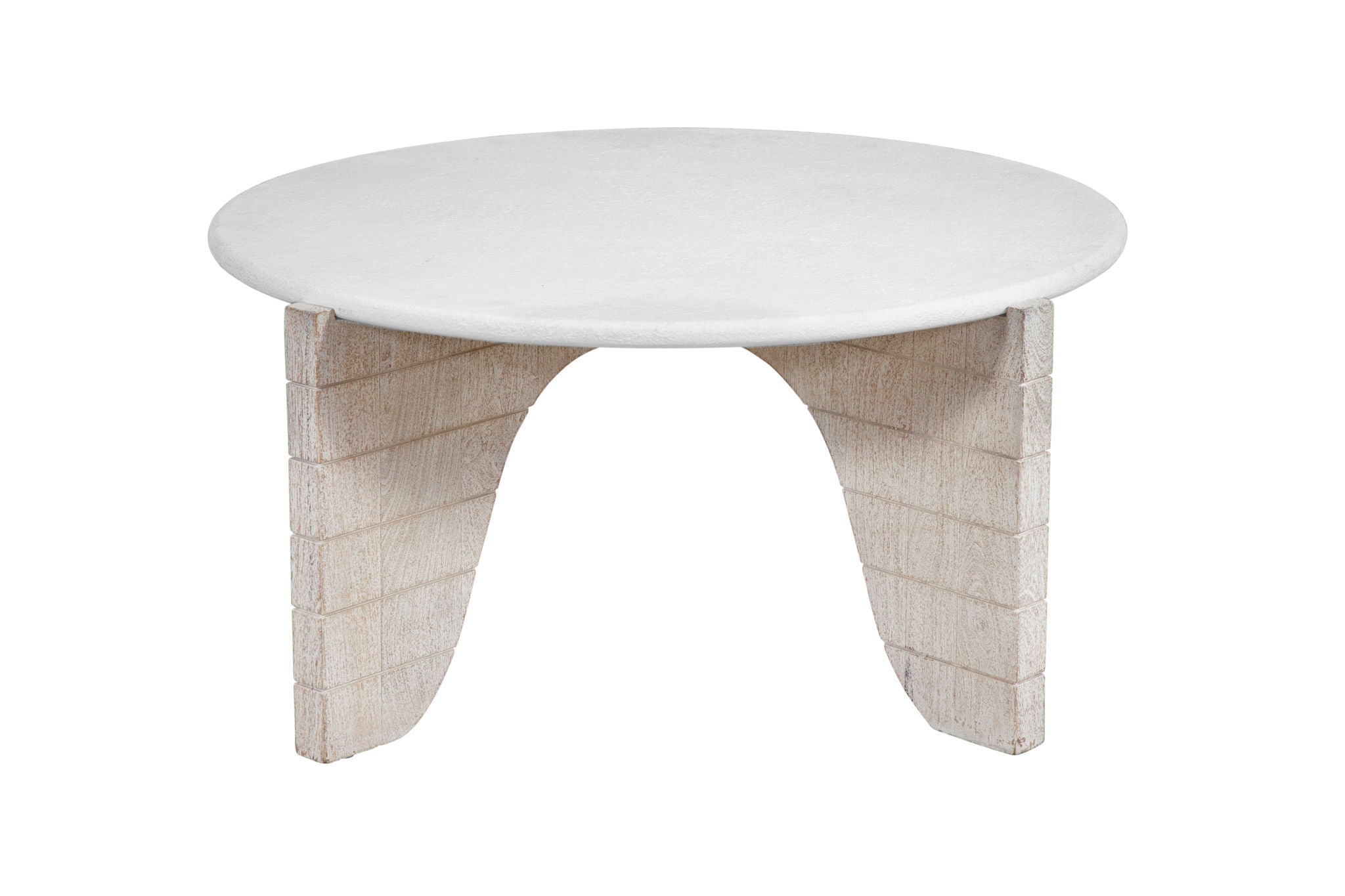 Bali - Round Cocktail Table - White Wash / Faux Plaster