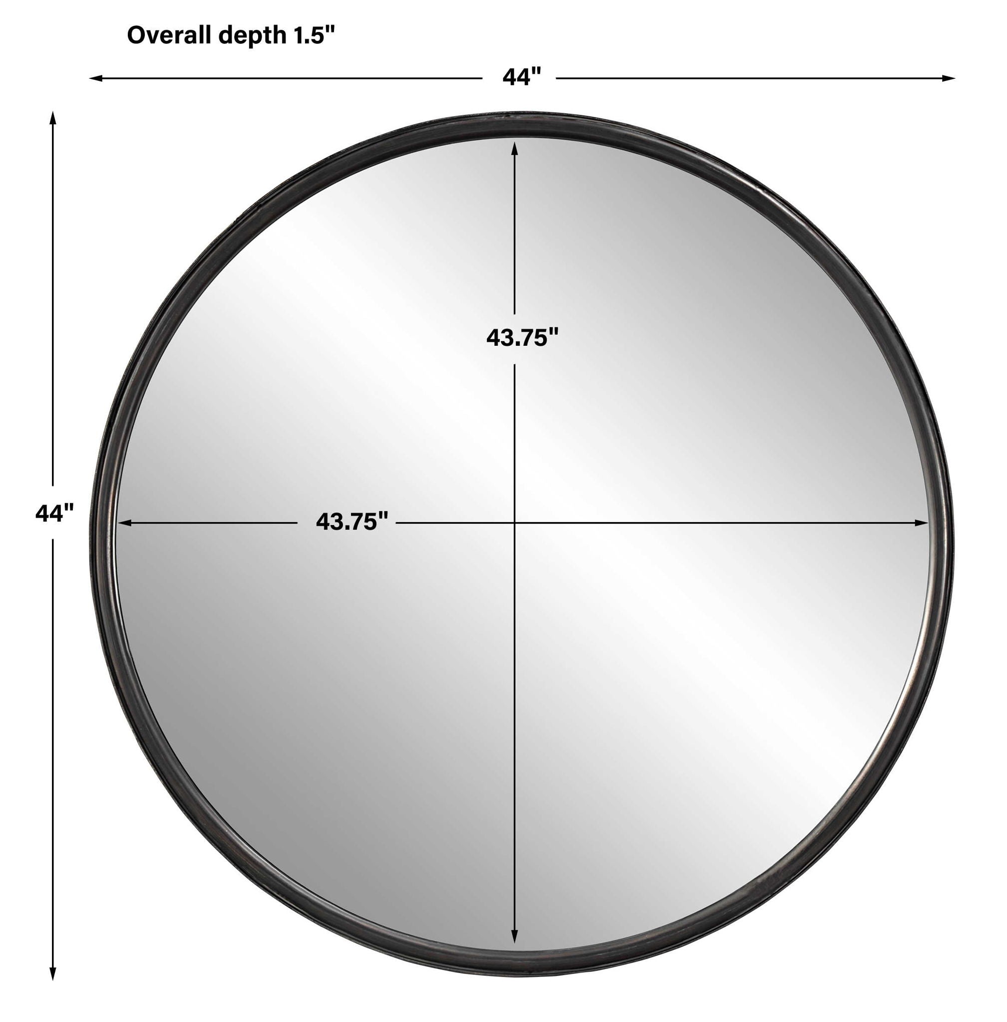 Dawsyn - Round Mirror - Black