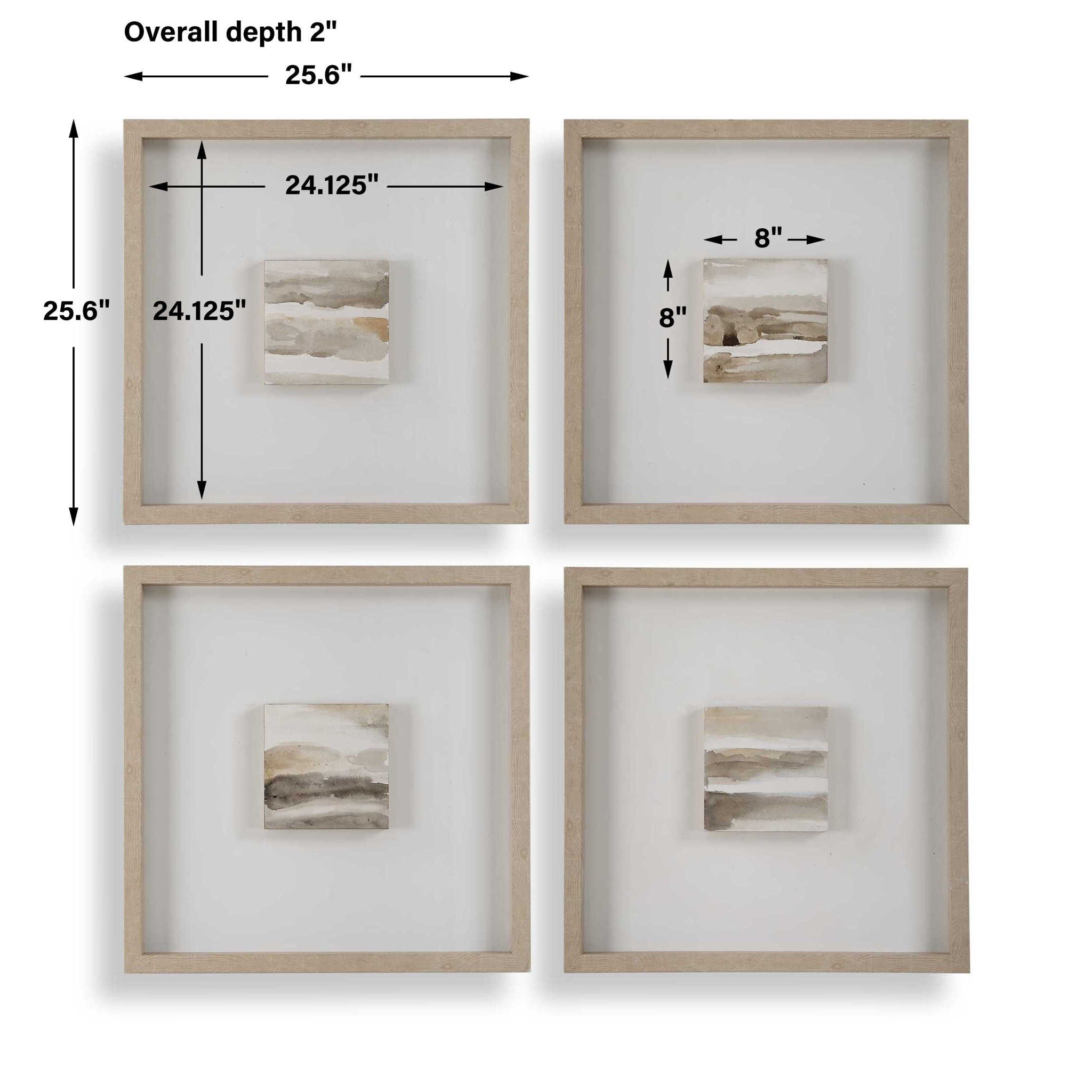 Studying Sepia - Hand Painted Canvases (Set of 4) - Light Brown