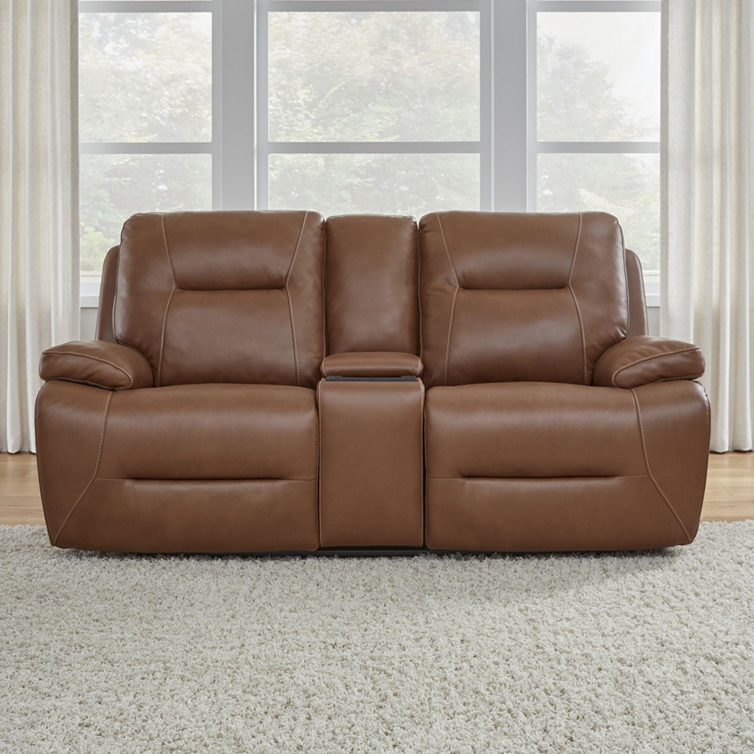 Cameron - Loveseat With Console P3 & ZG - Dakota Saddle